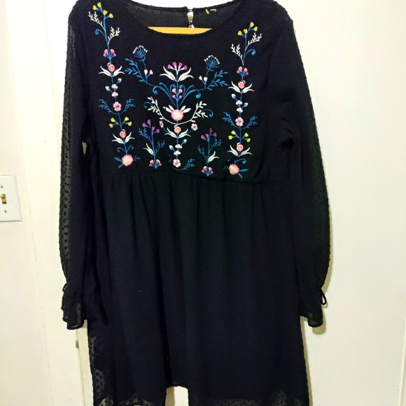 Target Dresses Clearance Beautiful Floral Embroidered Target Dress With Sheer Long Sleeves
